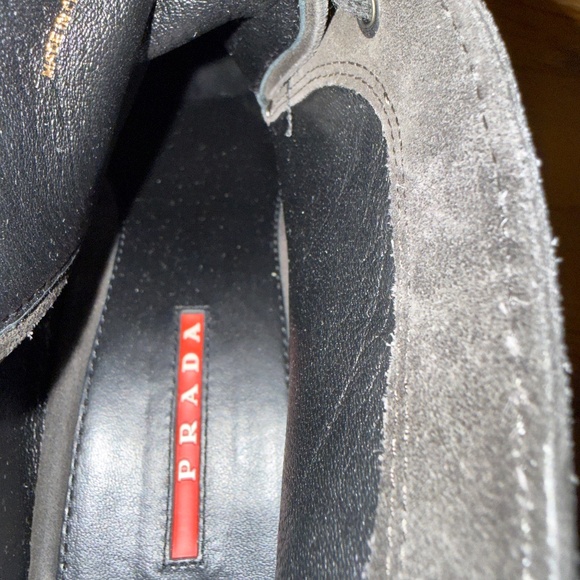 Prada Suede Wedge Bootie Lace-up 39.5 Like New - Picture 2 of 14